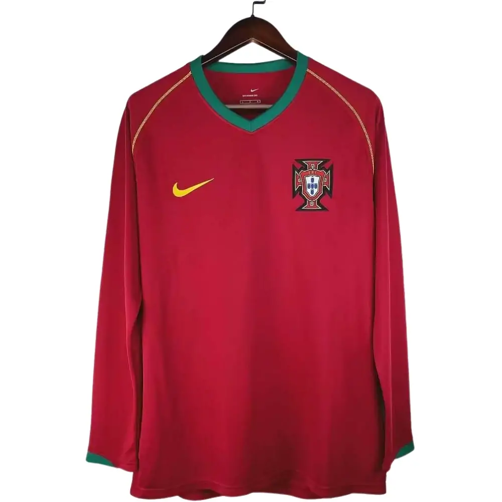 2006 Retro Long Sleeve Portugal Home Football Shirt