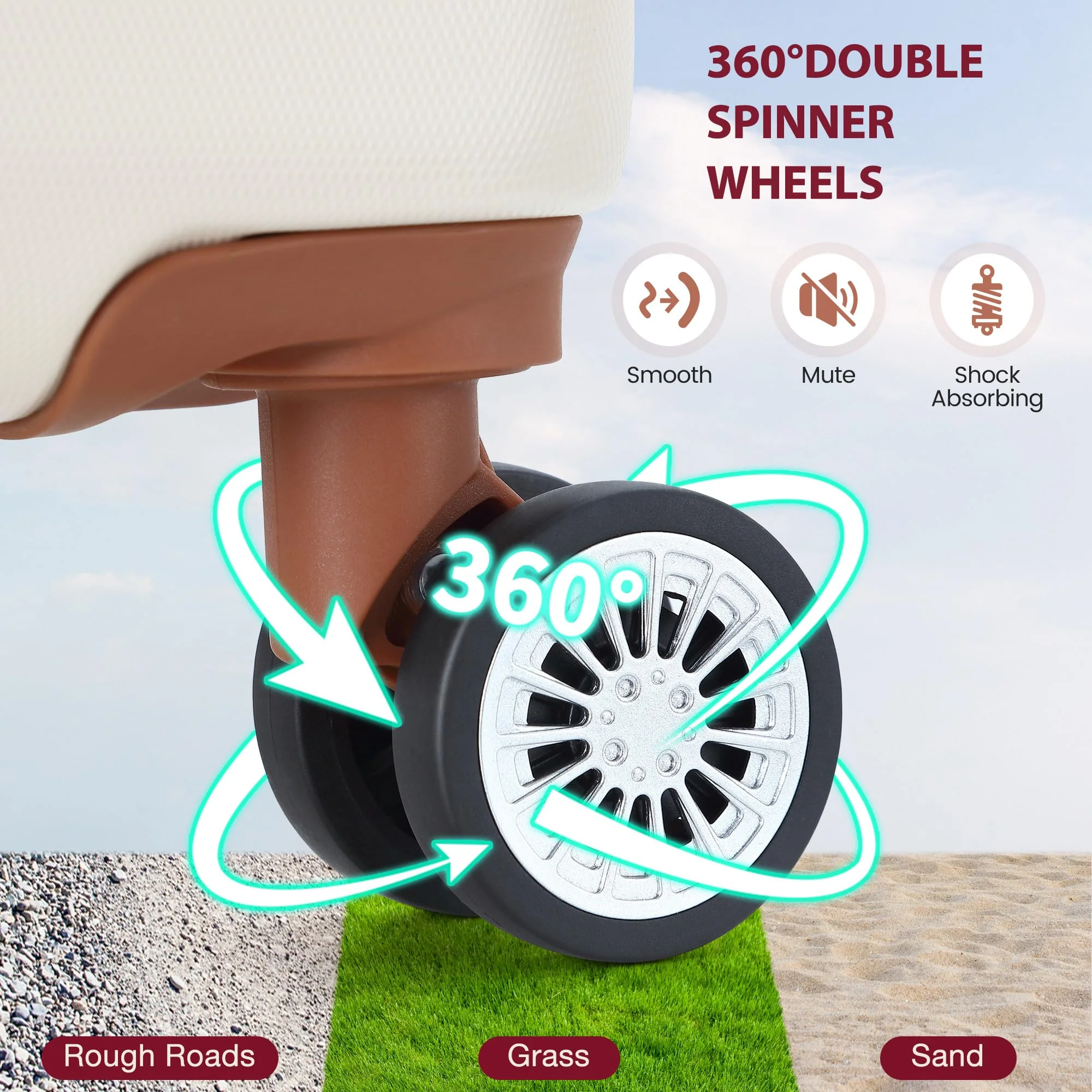 TROPOW Luggage Setss,Suitcases with Wheels,Luggage Expandable Suitcase 3 Piece Sets, Luggage Sets of 3 Piece Suitcase with Spinner Wheels, Hardshell Luggage 3 Piece Sets(20