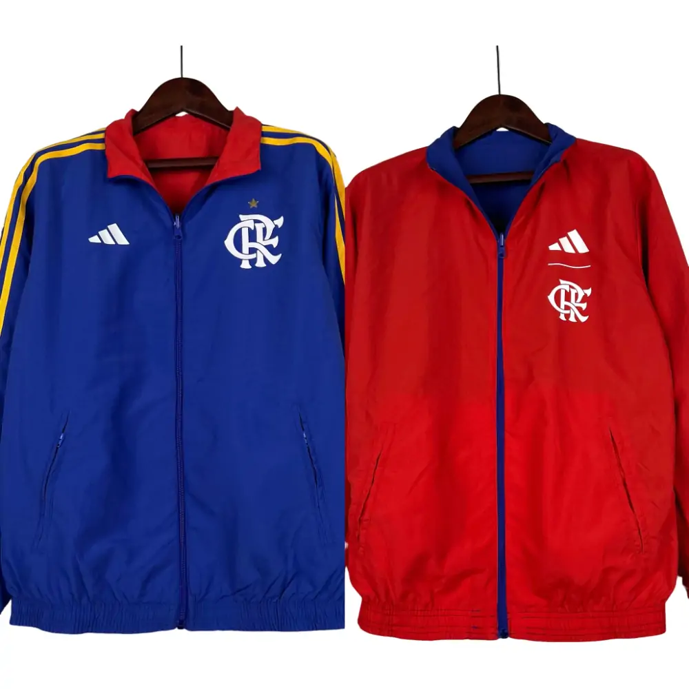2023-2024 Flamengo CasuaI Reversible Windbreaker(Blue-red)Soccer Jersey 1:1 Thai Quality