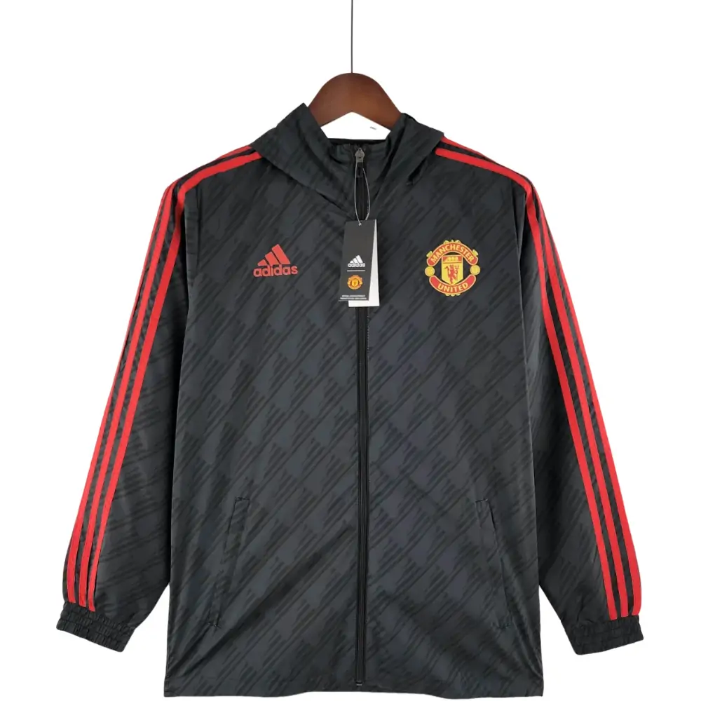 2022/2023 Manchester United Windbreaker Black Red Edge