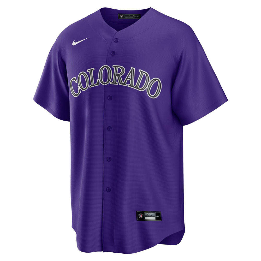Men's Colorado Rockies Trevor Story Alternate Player Name Jersey - Purple