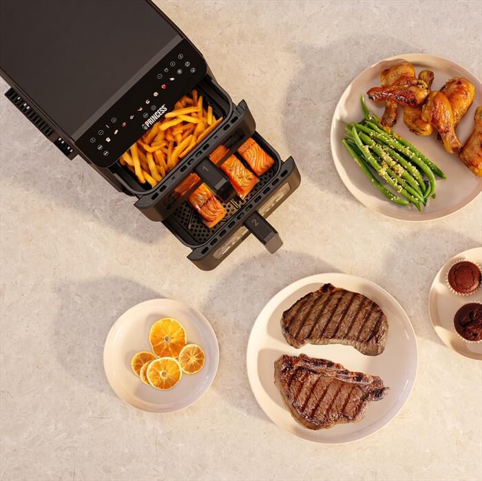 PRINCESS - Friggitrice ad aria DUAL VERTICAL-Nero