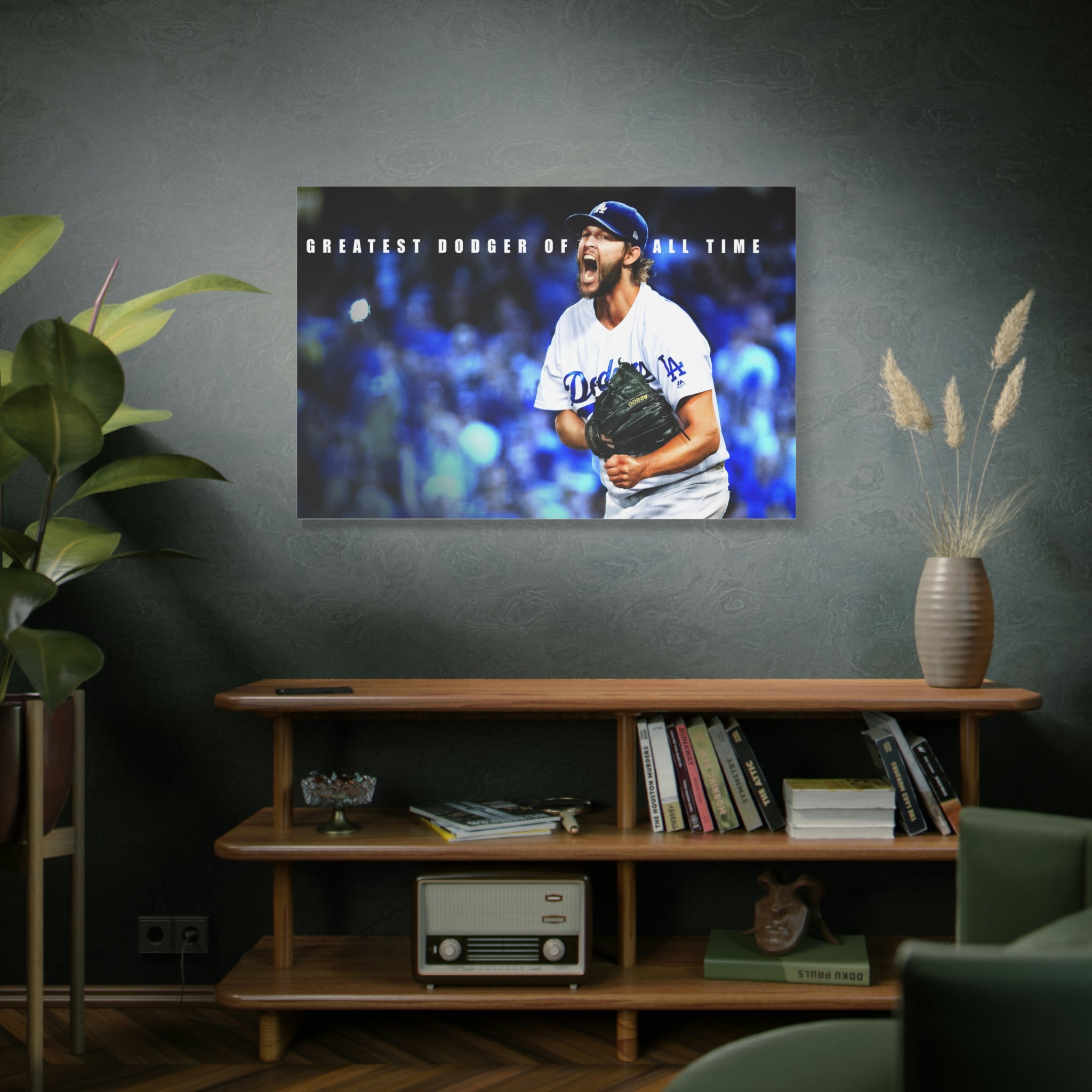 Clayton Kershaw Los Angeles Dodgers Greatest of All Time Premium Wall Art Canvas Wrap