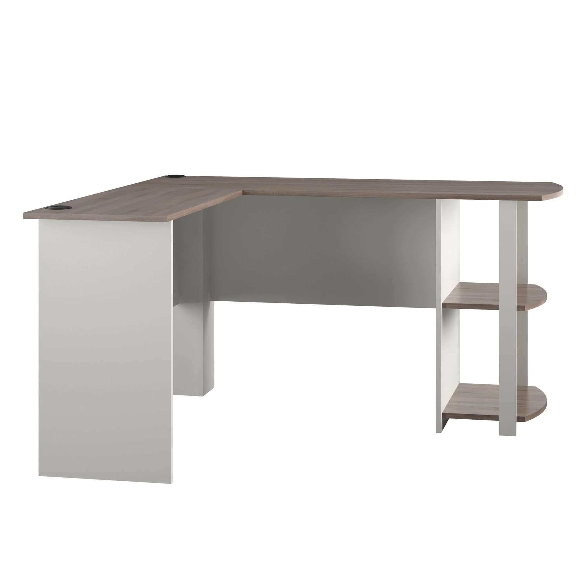 Ameriwood Home Dominic L Desk with Bookshelves, White