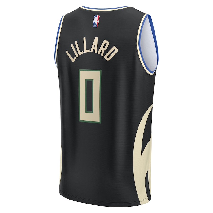 Men's Milwaukee Bucks Damian Lillard Fanatics Black Fast Break  Jersey - Statement Edition