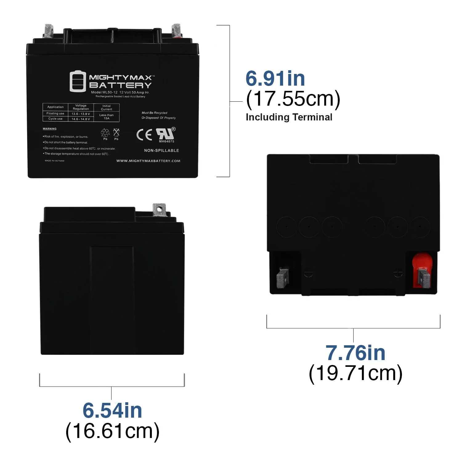 ML50-12 -12V 50AH Battery for C.T.M. Power Chair