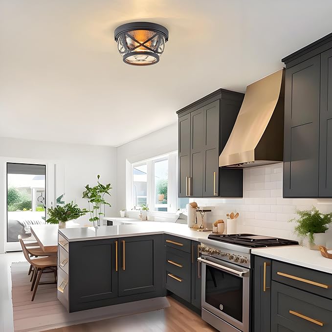 MELLOWWLITE Oil-rubbed Bronze Flush Mount Ceiling Light  Fixtures