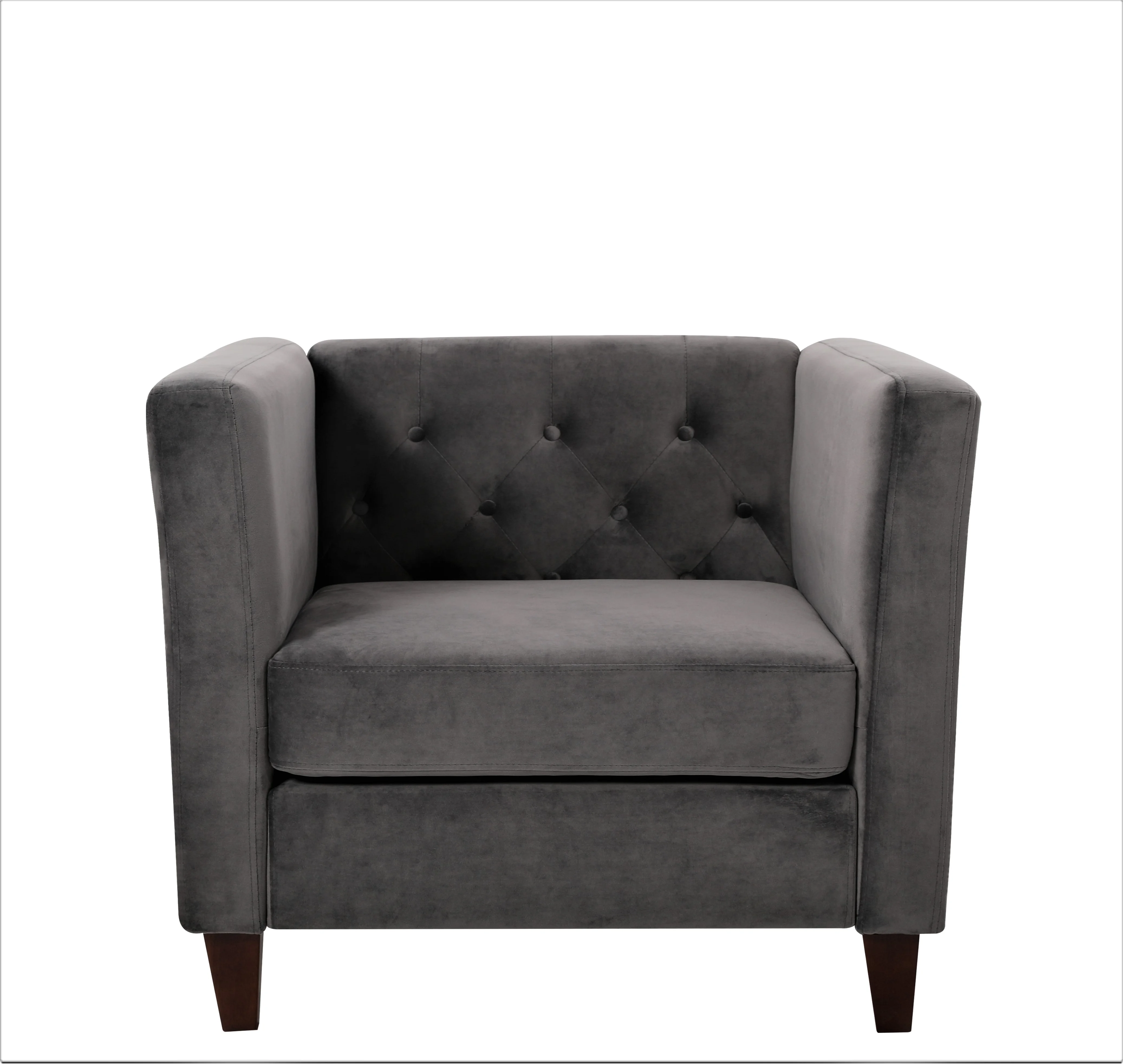 Uspridefurniture Omnisphere 33.07'' Velvet Square Armchair -Gray