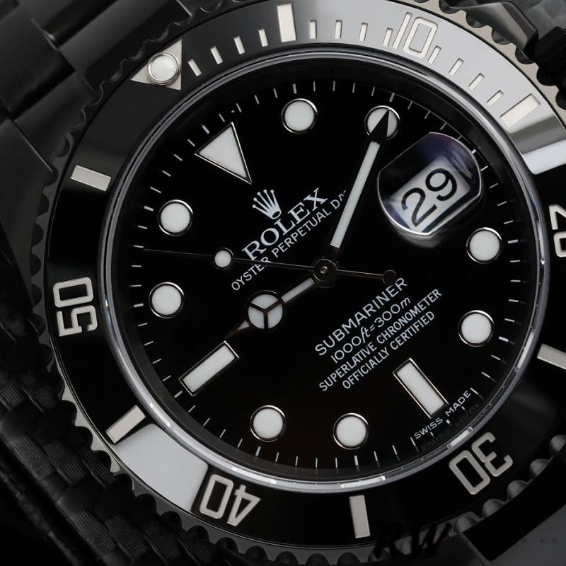 【Super Clone】Rolex Submariner Date 116610LN Black Dial Black PVD/DLC Stainless Steel 40MM Mens Replica Watch