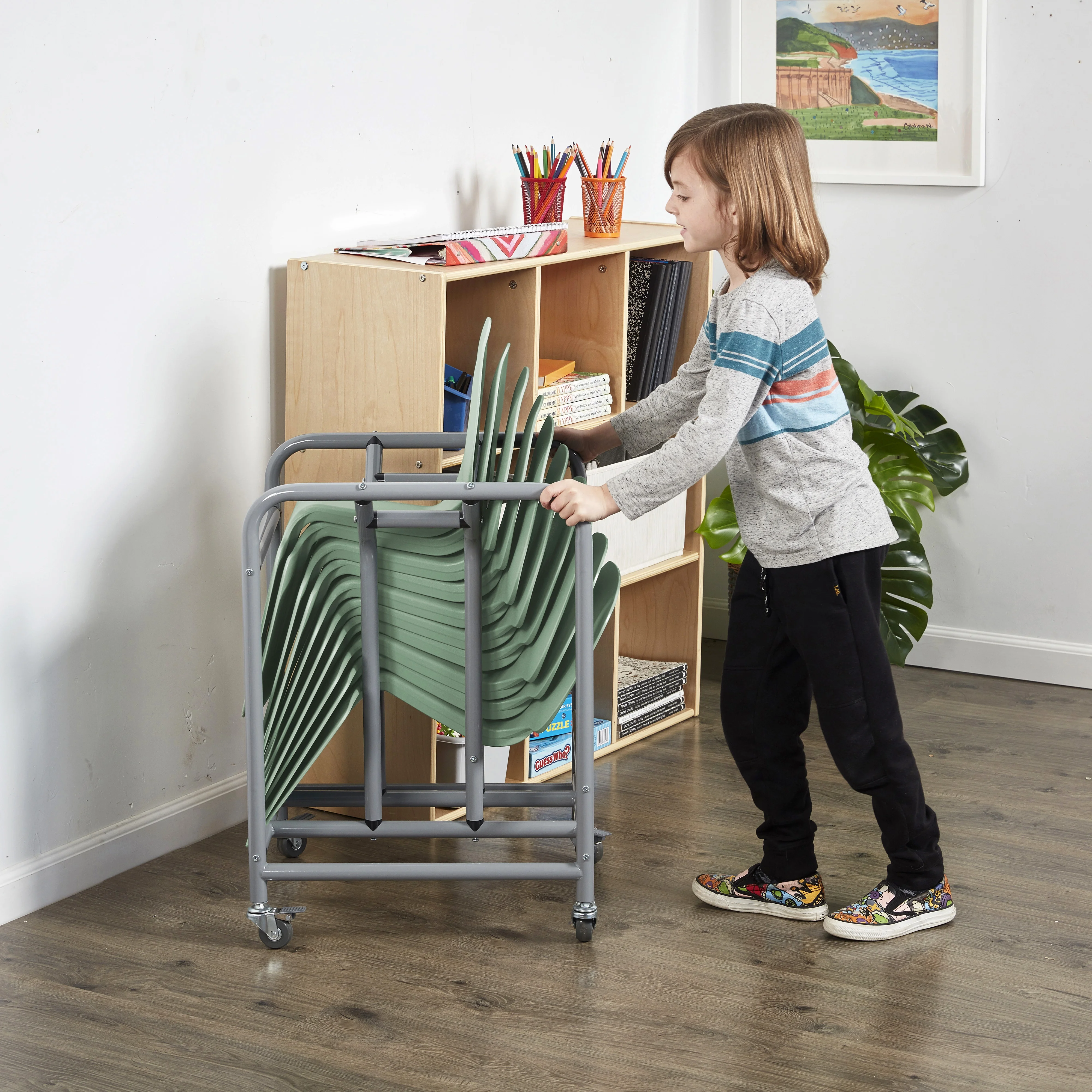 ECR4Kids The Surf Portable Lap Desk with Mobile Storage Cart, Blue, 10-Pack