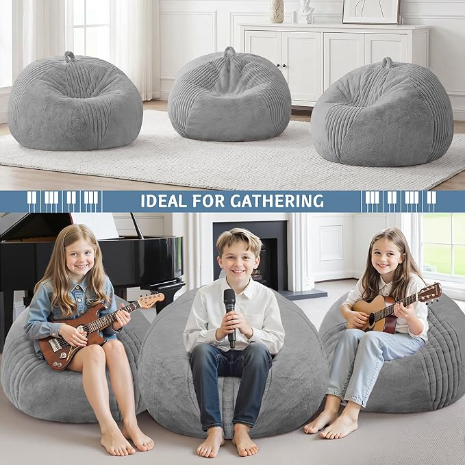 BUBBLEBEAN 2FT Bean Bag Chairs Teardrop Beanbag Chair