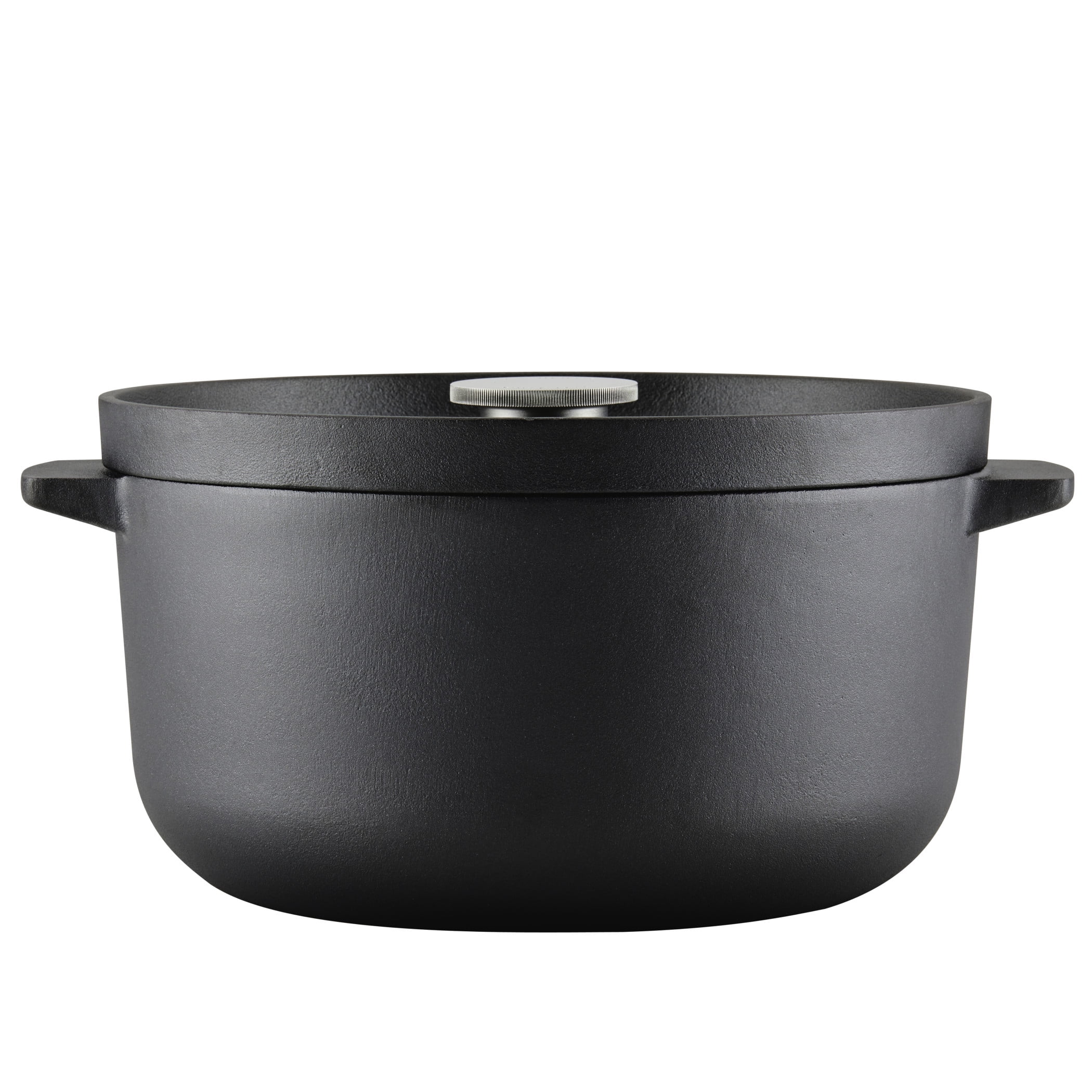 KitchenAid Seasoned Cast 6 Quart Iron Induction Dutch Oven Casserole, Metal Utensil, Broiler and Oven Safe to 500��F, Cast Iron Black