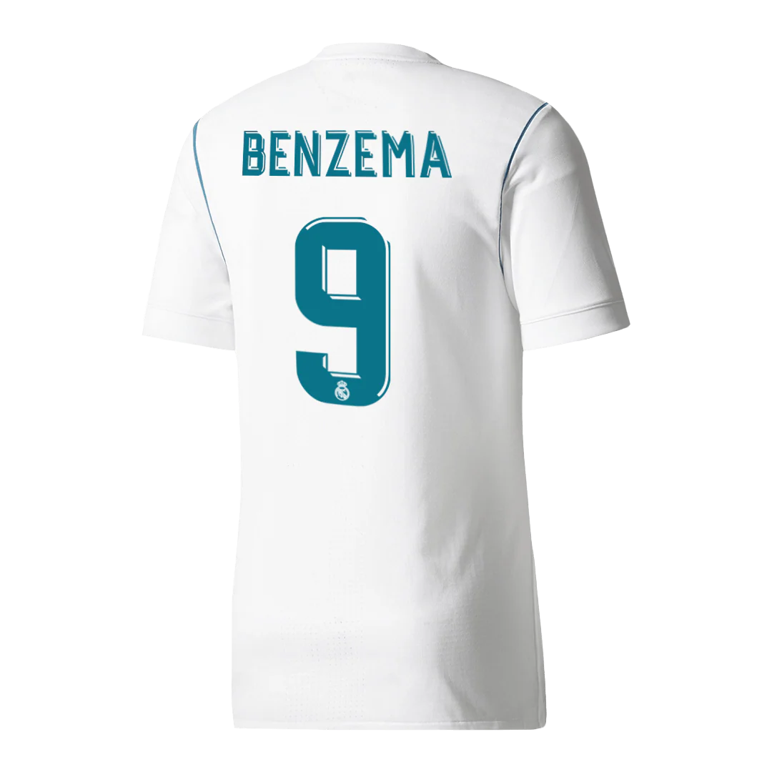BENZEMA #9 Retro 2017/18 Real Madrid Home Soccer Jersey