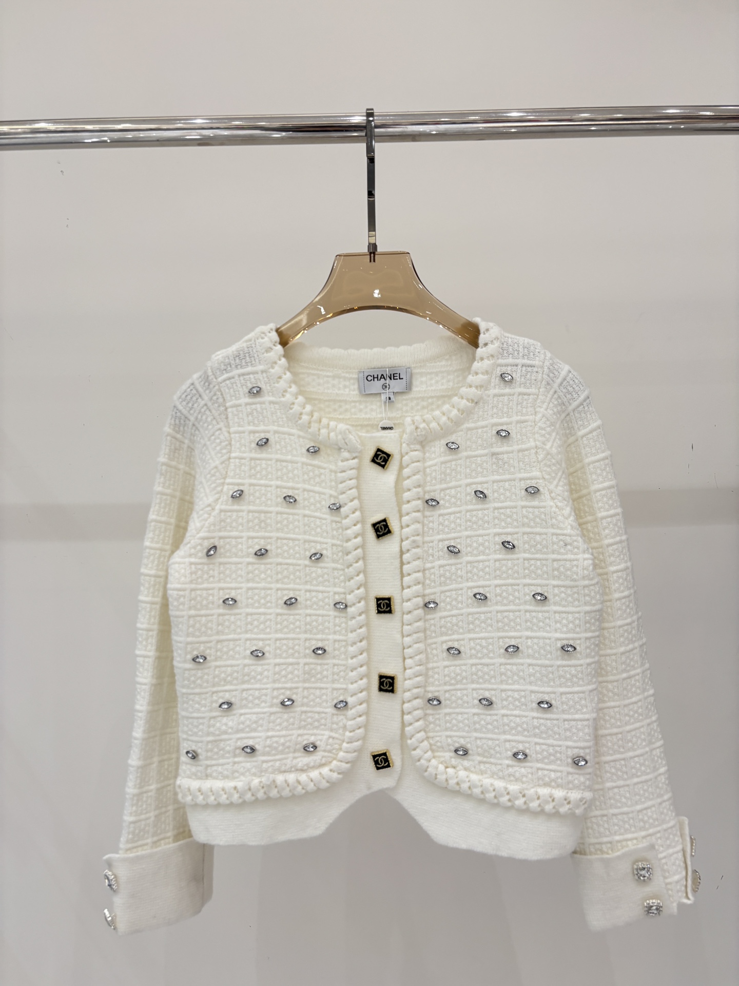 embroidered button simple casual knitted cardigan