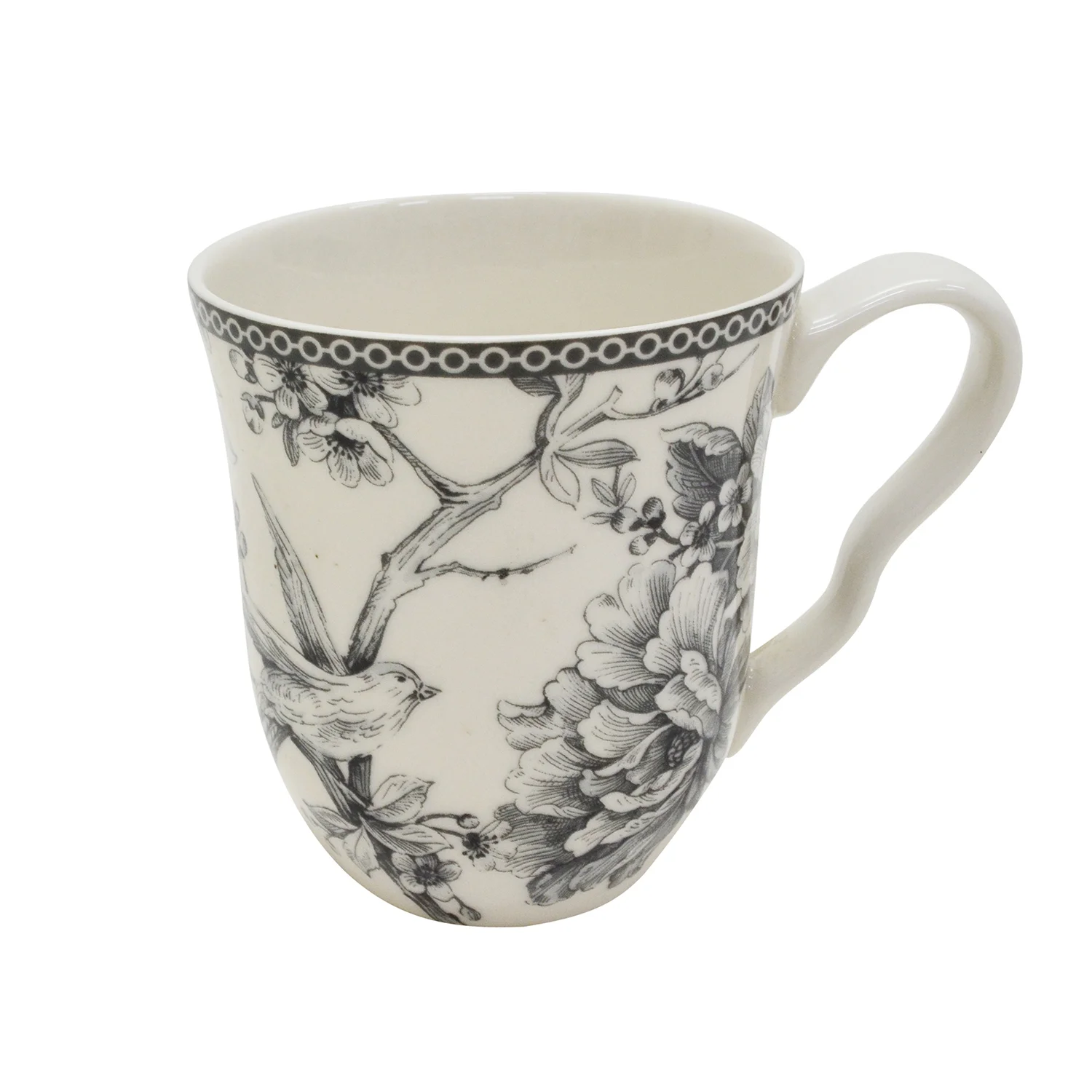 222 Fifth Adelaide Round 16-Piece Porcelain Dinnerware Set, Black Toile