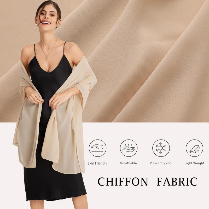Shawls and Wraps for Evening Dresses Sheer Chiffon Women