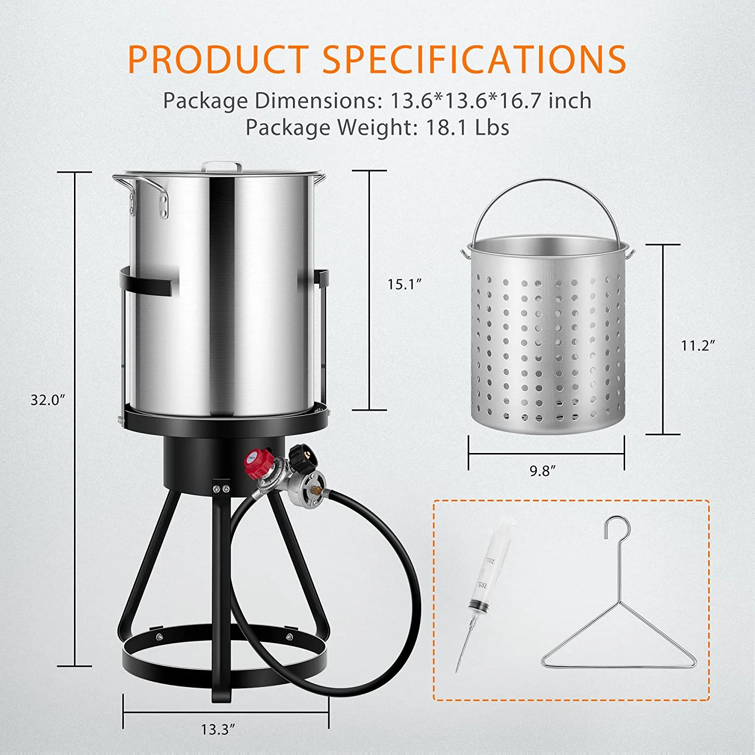 VIVOHOME 30 qt 54,000 BTU Aluminum Turkey Fryer