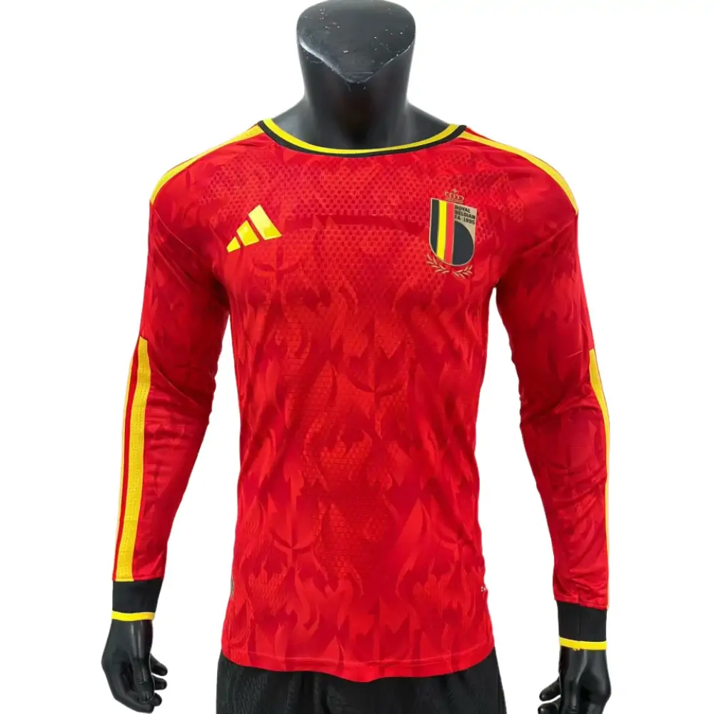 2026 World Cup Belgium Home Long-Sleeve Jersey - Player Version