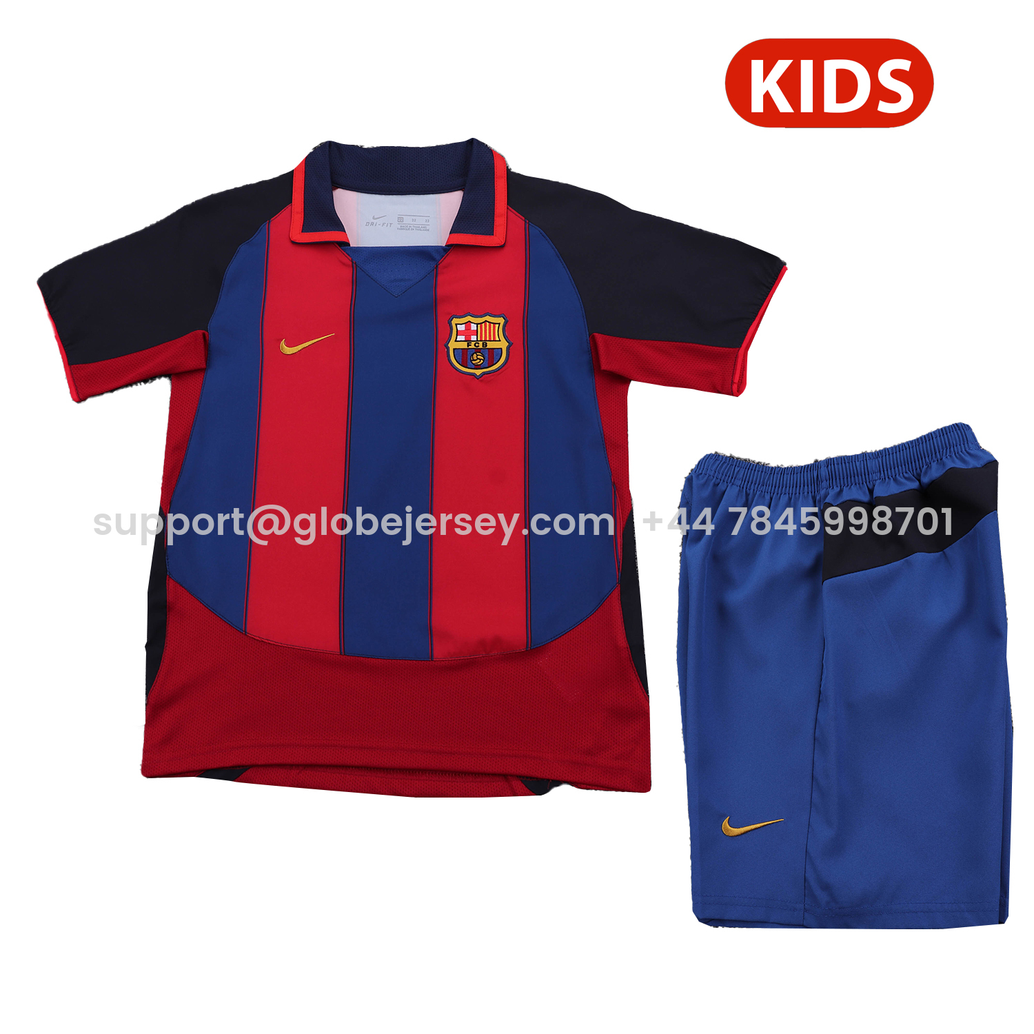 Retro Barcelona 2003-04 Home Kids Kit