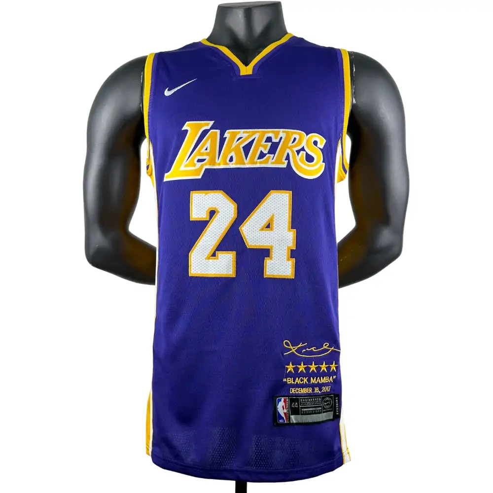 Embroidered Lakers V-neck purple No. 24 Kobe