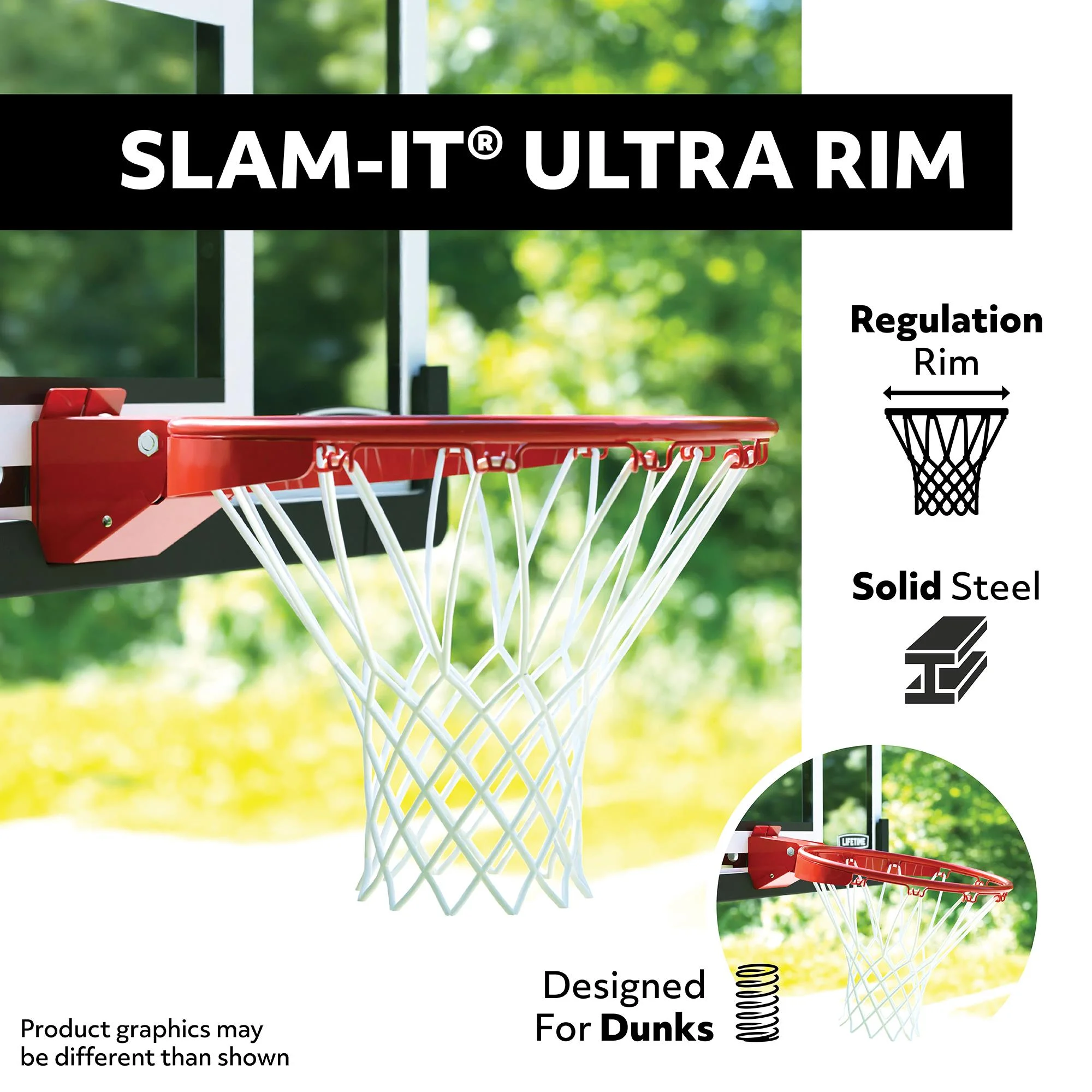 Lifetime 54-Inch Tempered Glass Portable Basketball Hoop with Mammoth Lift Adjustment & Ultra Rim - Model 90734-Outdoor Play