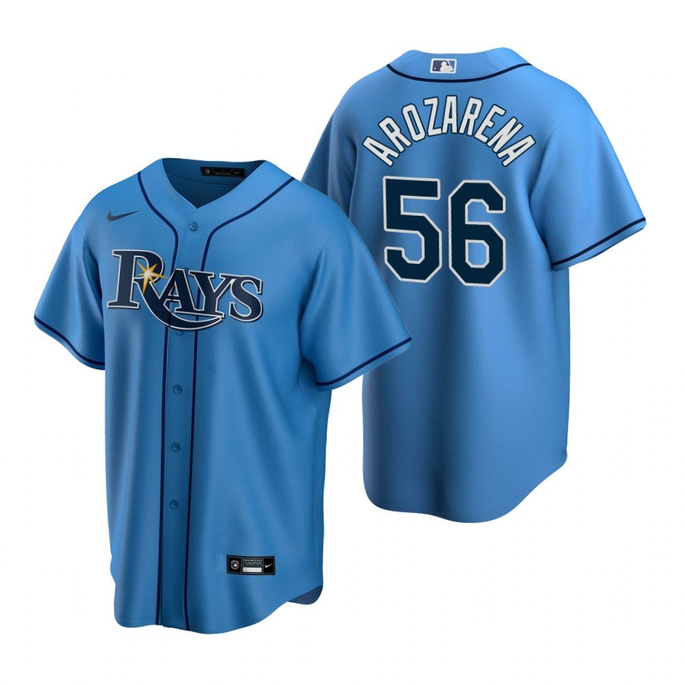 Mens Tampa Bay Rays Randy Arozarena Cool Base Replica Jersey Light Blue