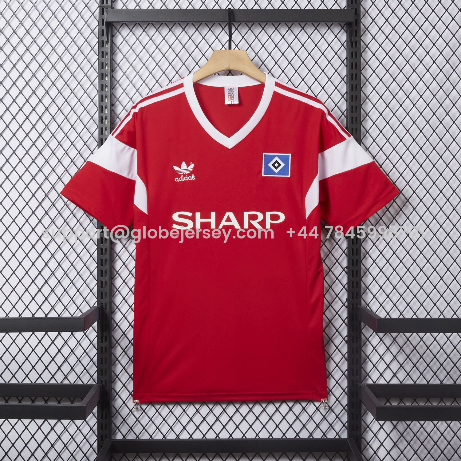 Retro Hamburger SV 1988 Away Red Jersey