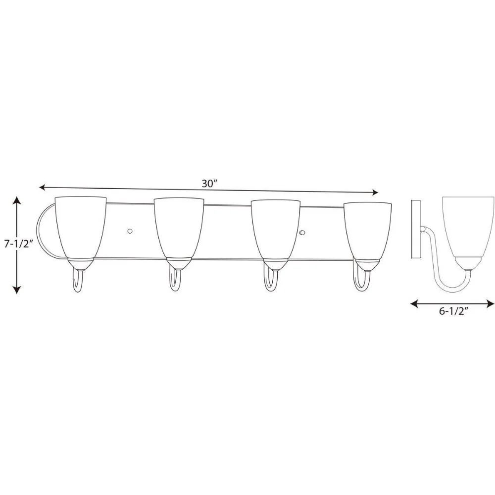 Gather Collection Four-Light Polished Chrome Etched Glass Traditional Bath Vanity Light