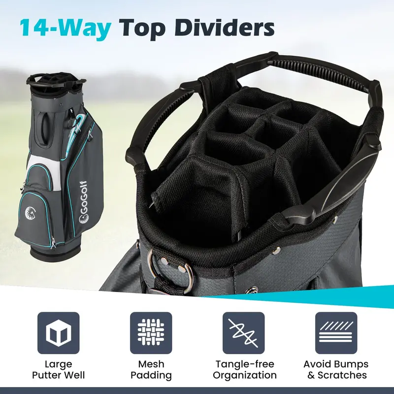 14-Way Divider Portable Golf Bag – Lightweight Carry Solution for Men and Women