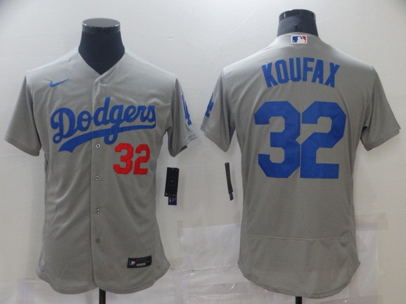 Men's Los Angeles Dodgers Sandy Koufax #32 Gray Replica Baseball Jersey