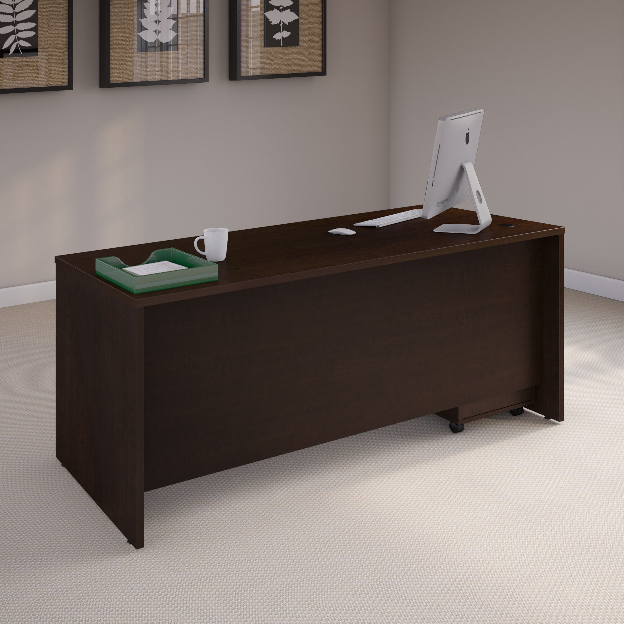 Bush Series C Manager's Desk in Mocha Cherry Finish