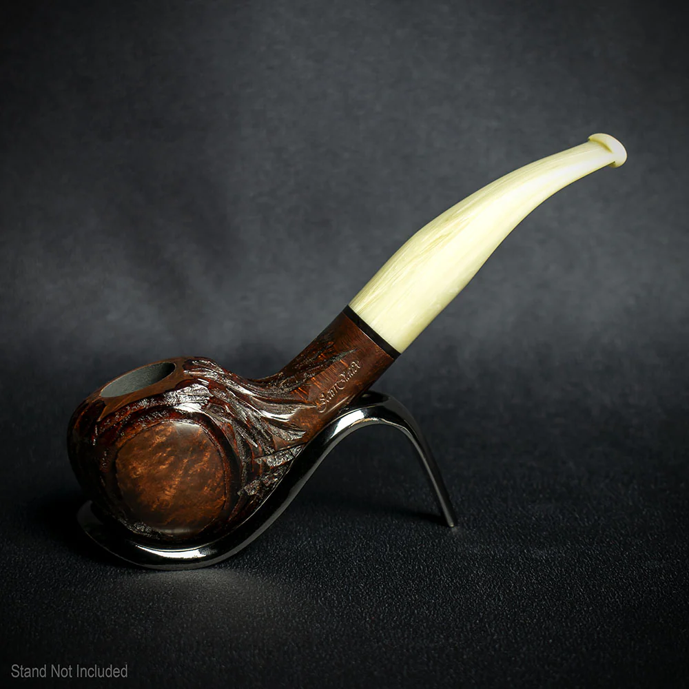 Jean Claude 9mm Filter Dark Rustic Briar Smoking Pipe - Shape 54