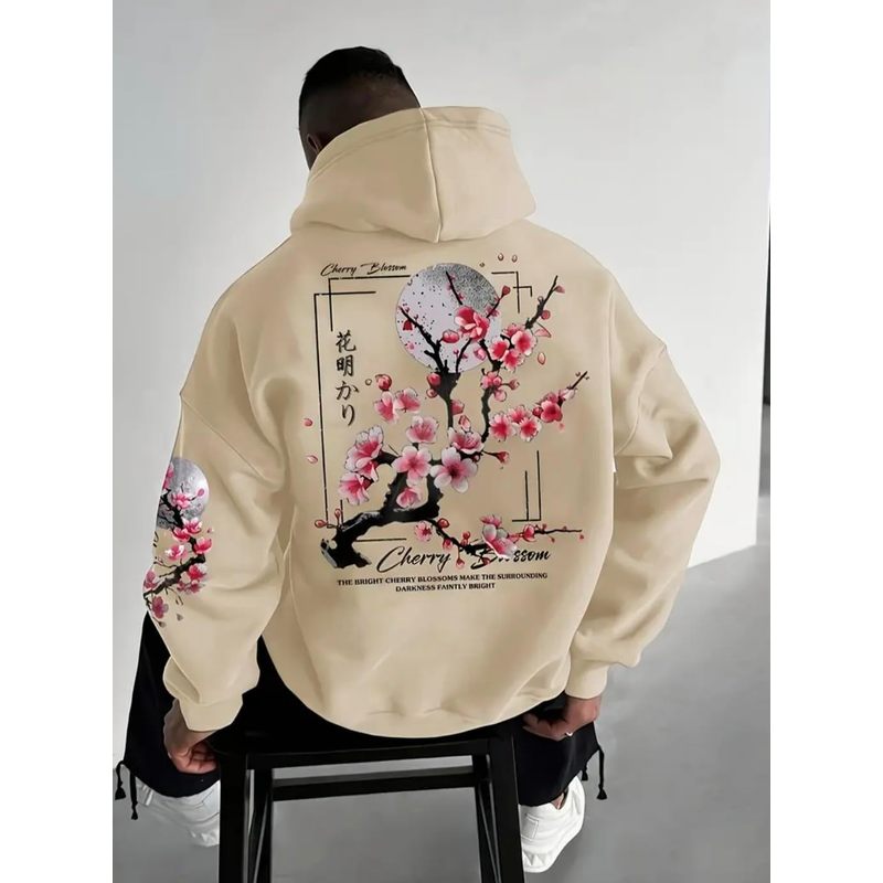 Men's Fleece Japanese Graphic Hoodies