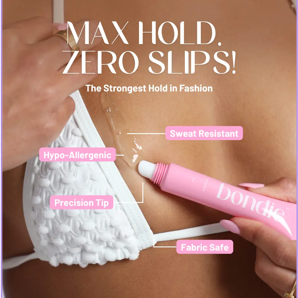 Bondie Body Adhesive - Sweat & Water Resistant, Stain-Free, Easy to Remove with Soap and Water, Perfect for Confidence and Security in Outfits