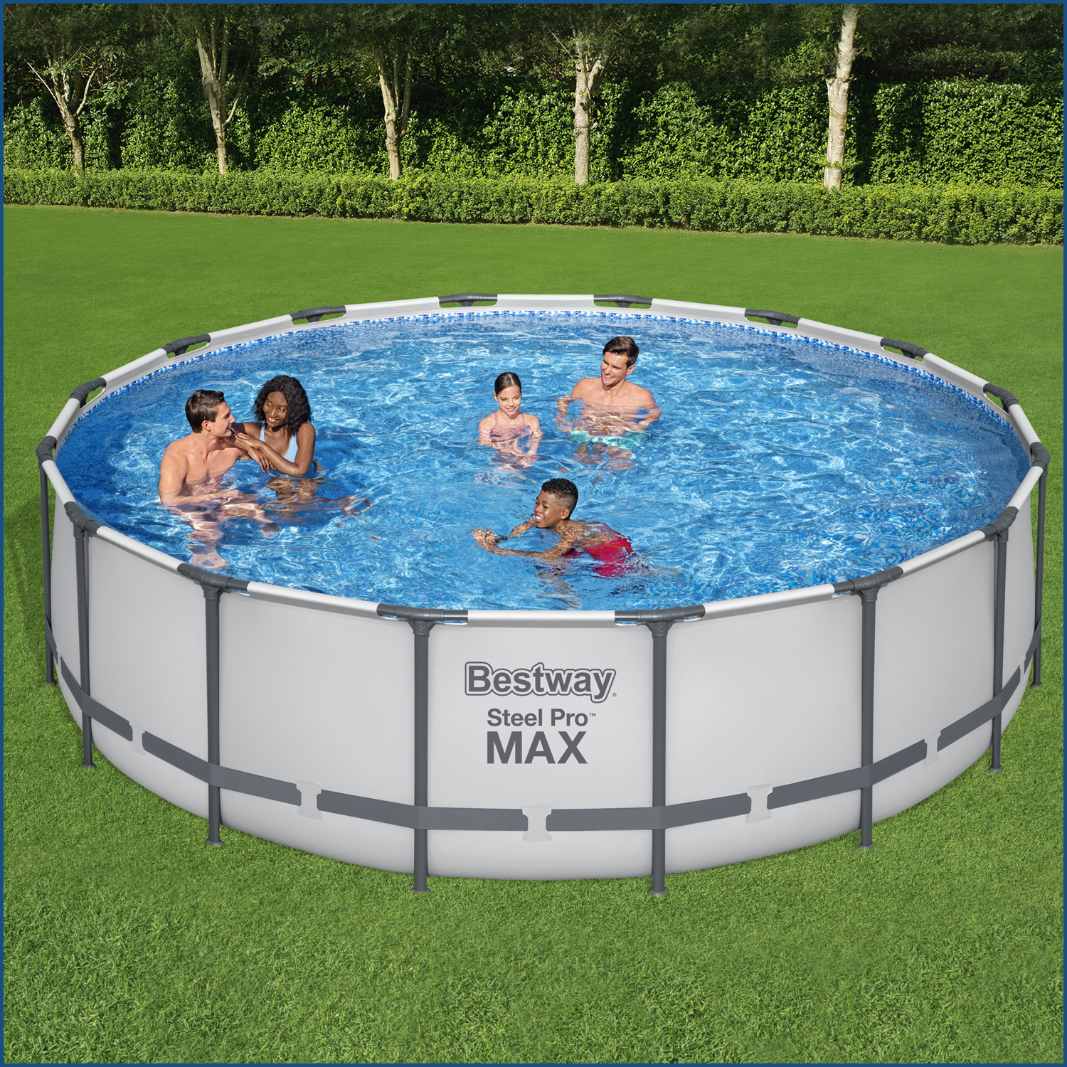 Steel Pro MAX™ Frame Pool Complete set with filter pump Ø 488 x 122 cm , light grey, round
