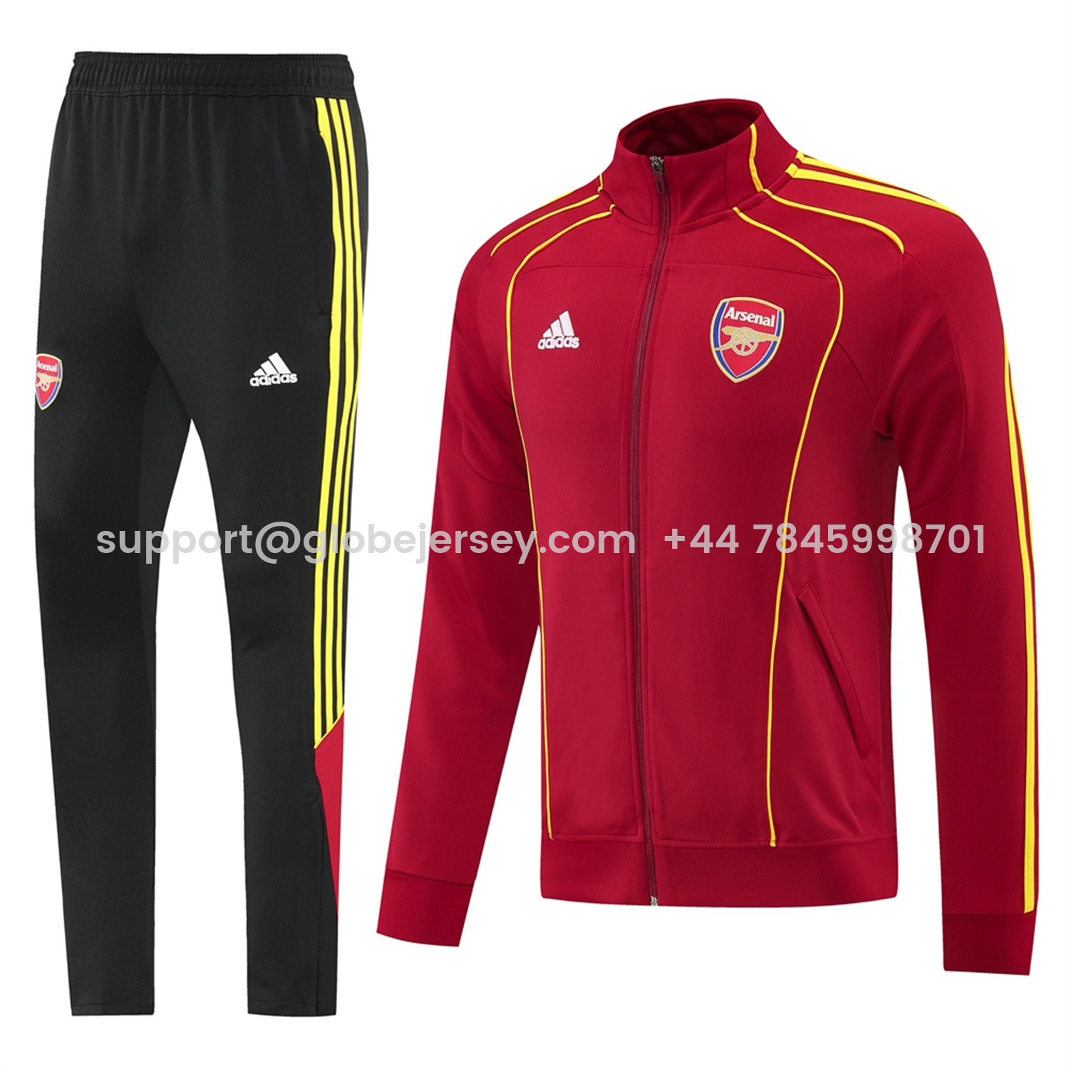 Arsenal 25-26 Jacket Training Tracksuit - Red Jackets & Black Pants