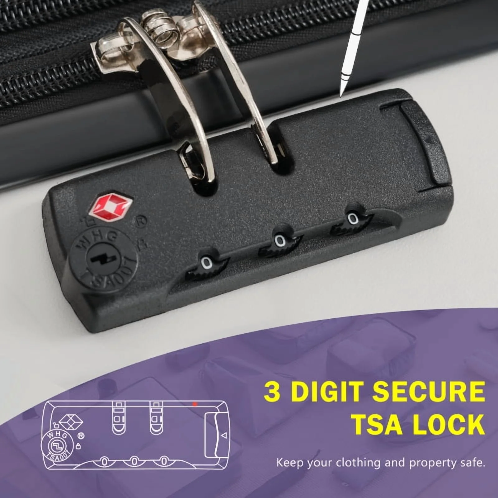 Front Opening Luggage Set 3 Piece, Hardside Carry on Suitcase with USB Port, Expandable Luggage with Handle Bag Spinner Wheels TSA Lock