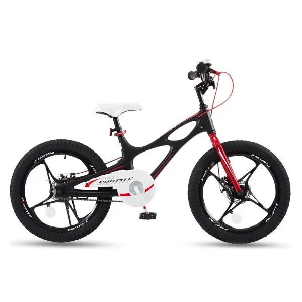 18-Inch Kids' Magnesium Alloy Bicycle – Dual Disc Brakes. Sleek Black Finish