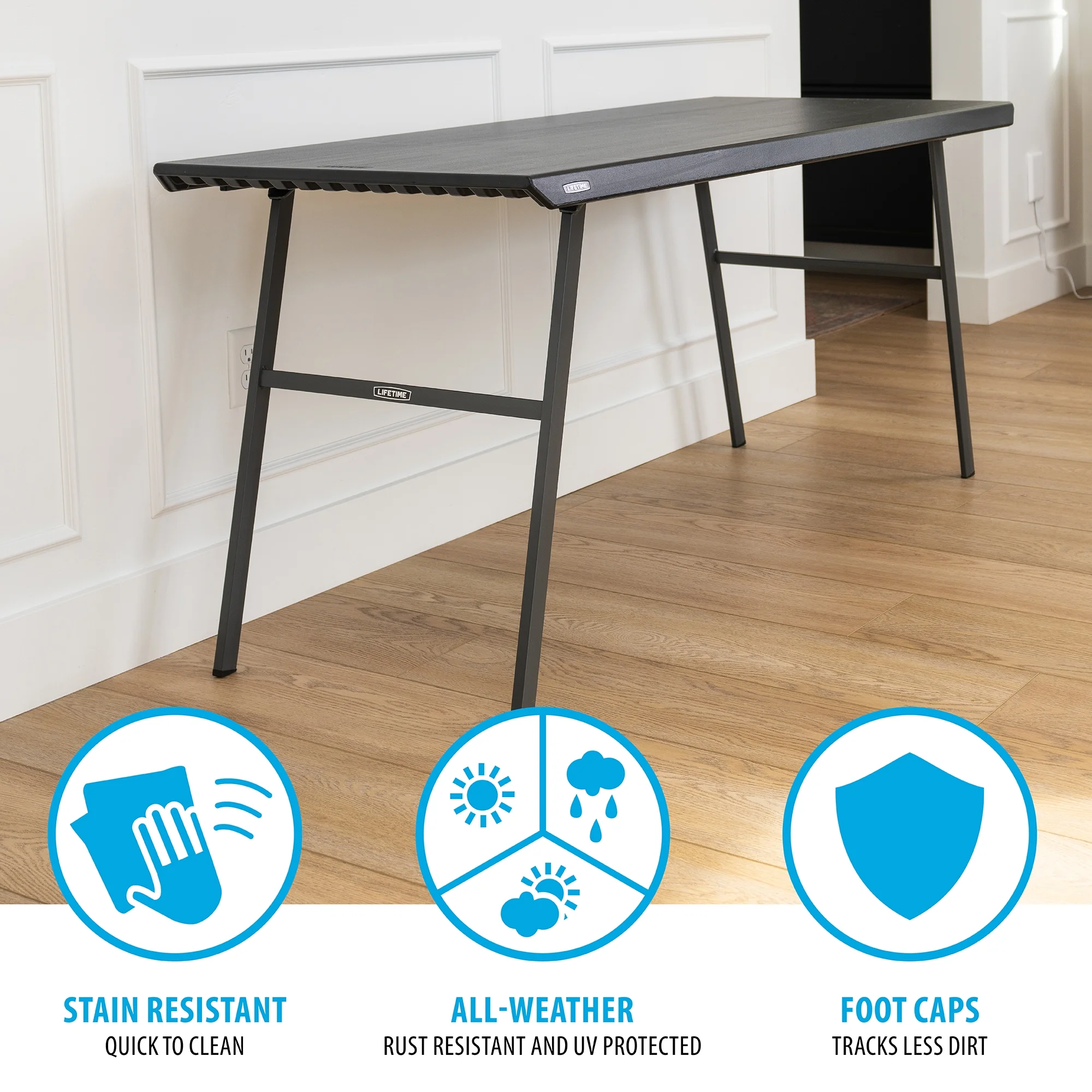 Lifetime 5 ft. Folding Home Office Desk, Black (80957)