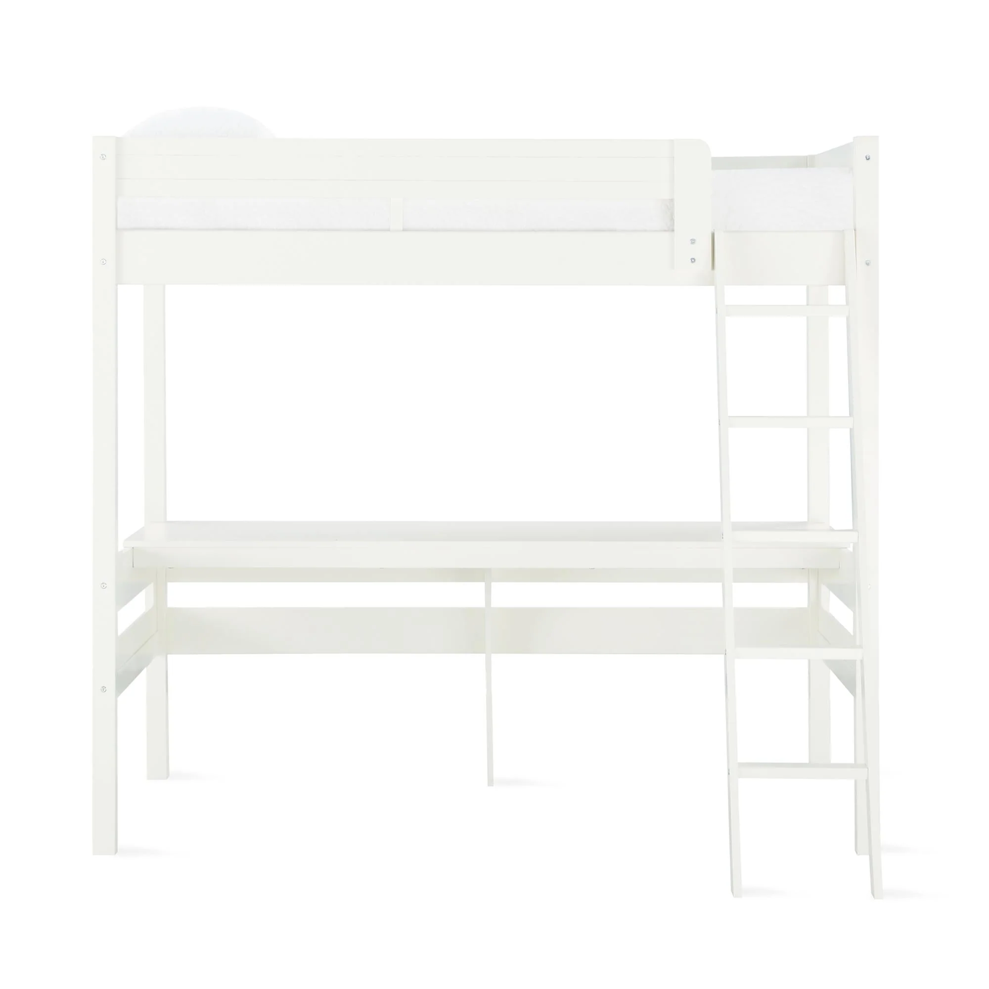 Teen Novogratz Lennon Twin Size Loft Bed with Desk, White