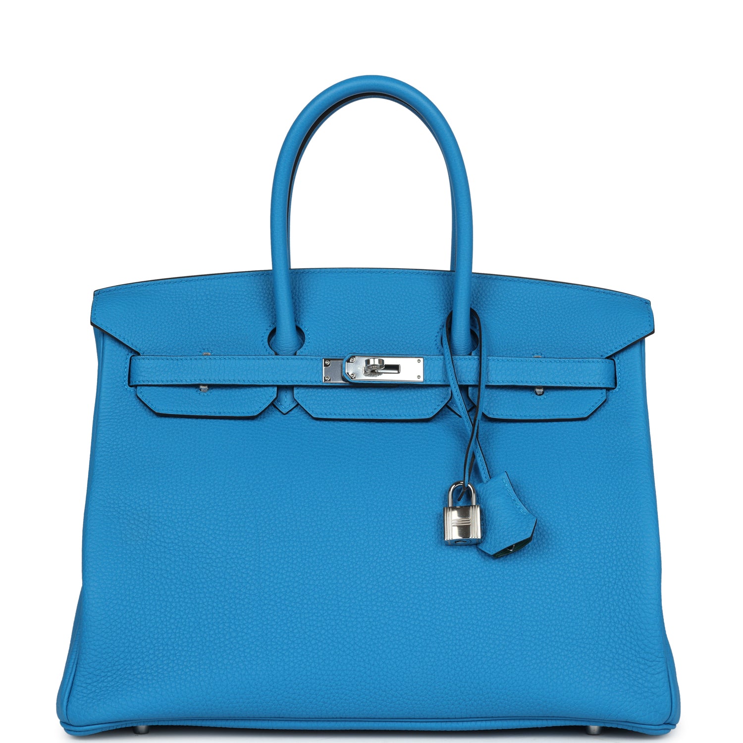 Birkin 35 Bleu Zanzibar Verso Togo Palladium Hardware