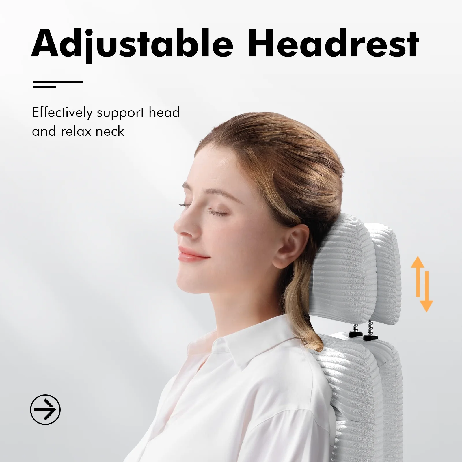 Solfway Criss Cross Chair with Wheels & Flip-up Arms, Executive Office Chair with Foot Rest, Swivel Cross Legged Office Chair, White Corduroy Fabric Comfy Computer Desk Chair, Vanity Chair for Home