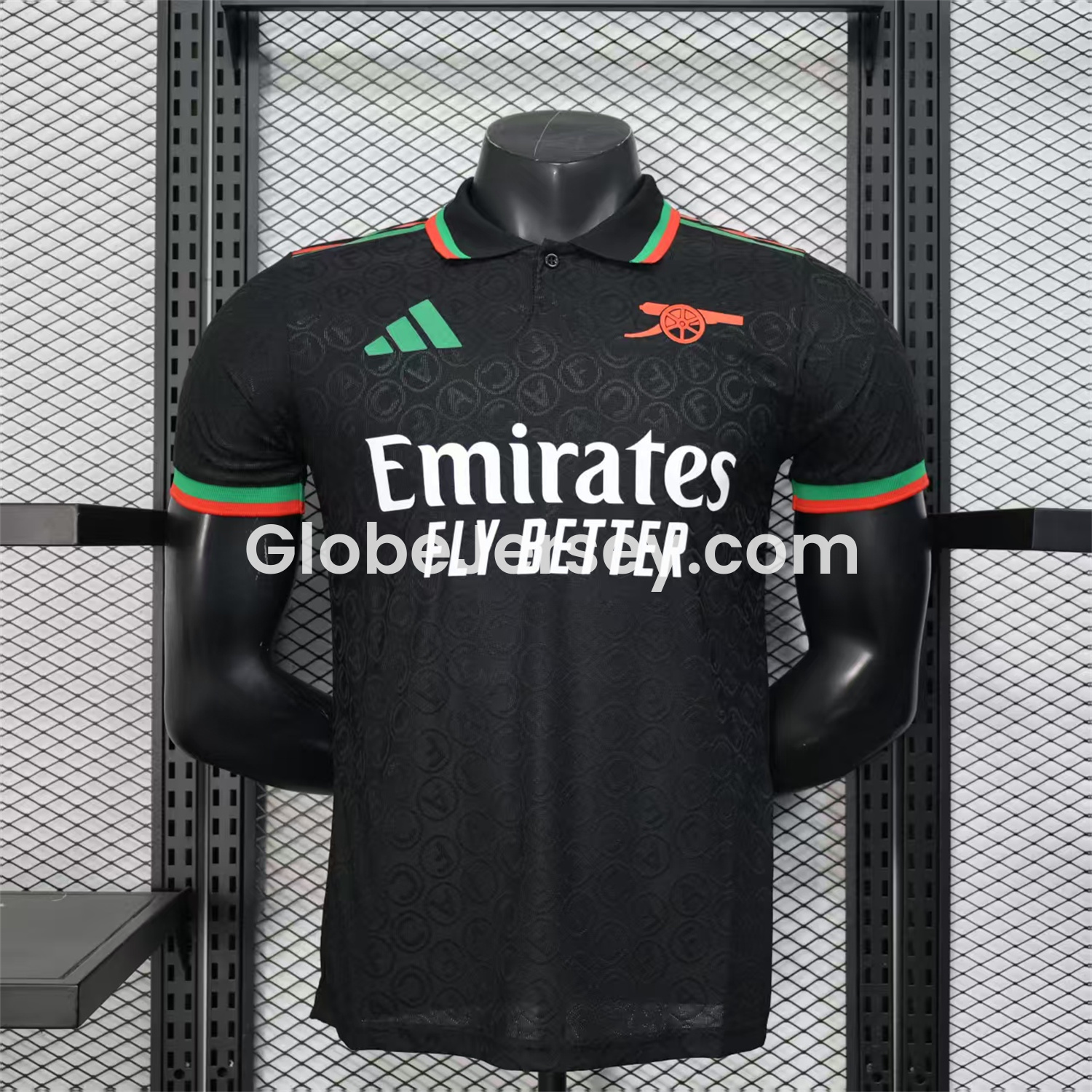 Arsenal 25-26 Black POLO Letter Pattern Special Jersey - Player Version