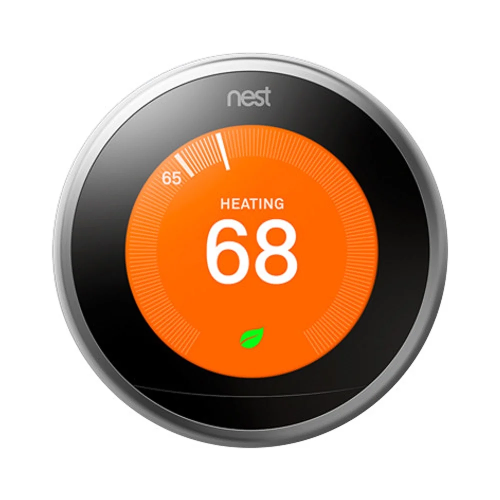 Google Nest Learning Smart Thermostat - 3rd Generation - Stainless Steel T3007ES Bundle with Deco Essentials Wall Mount Plate Cover Kit for Google Nest Thermostat