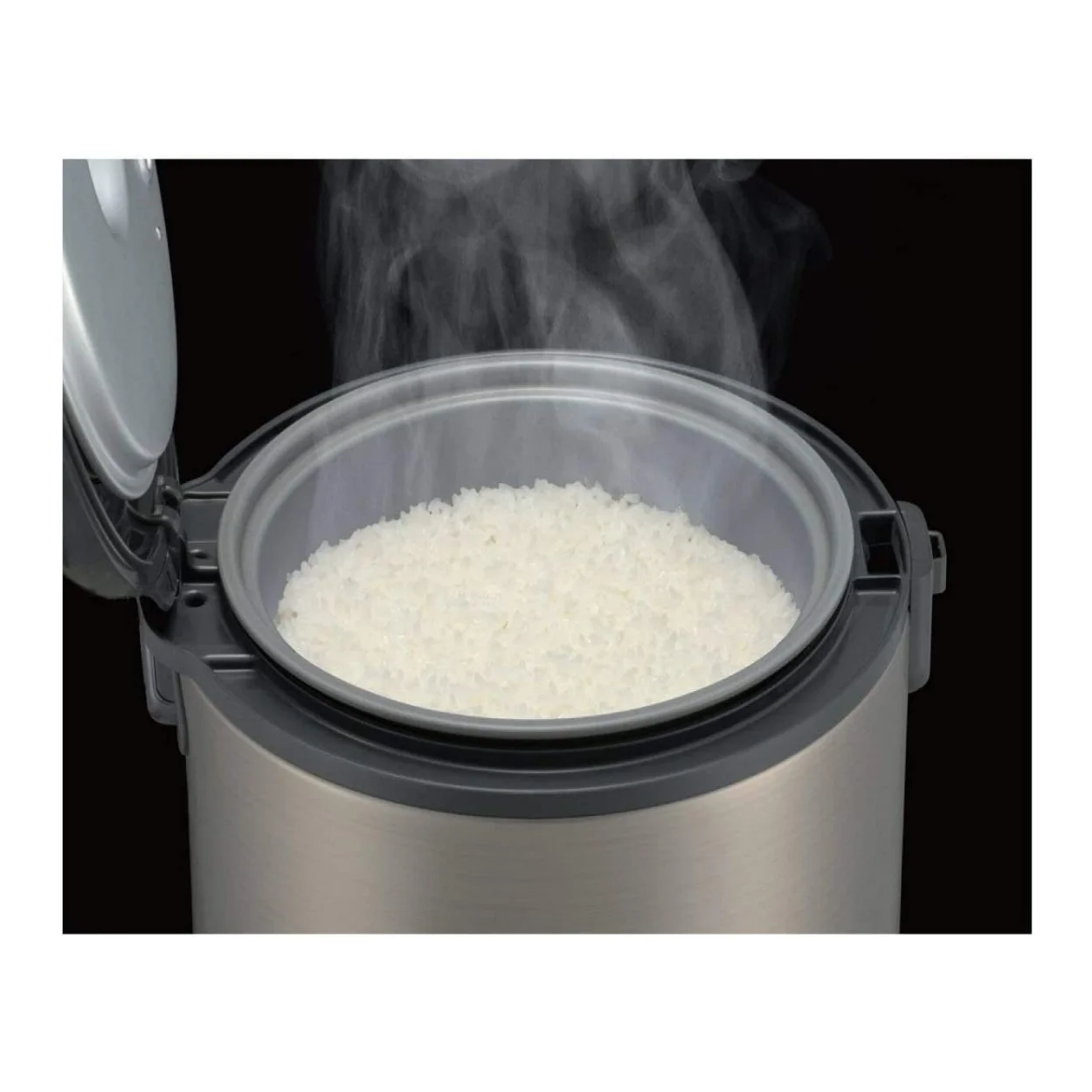 Tiger JNP-S10U 5.5 Cup Capacity White Rice Cooker with Spatula and Measuring Cup with Bowl and Spoon