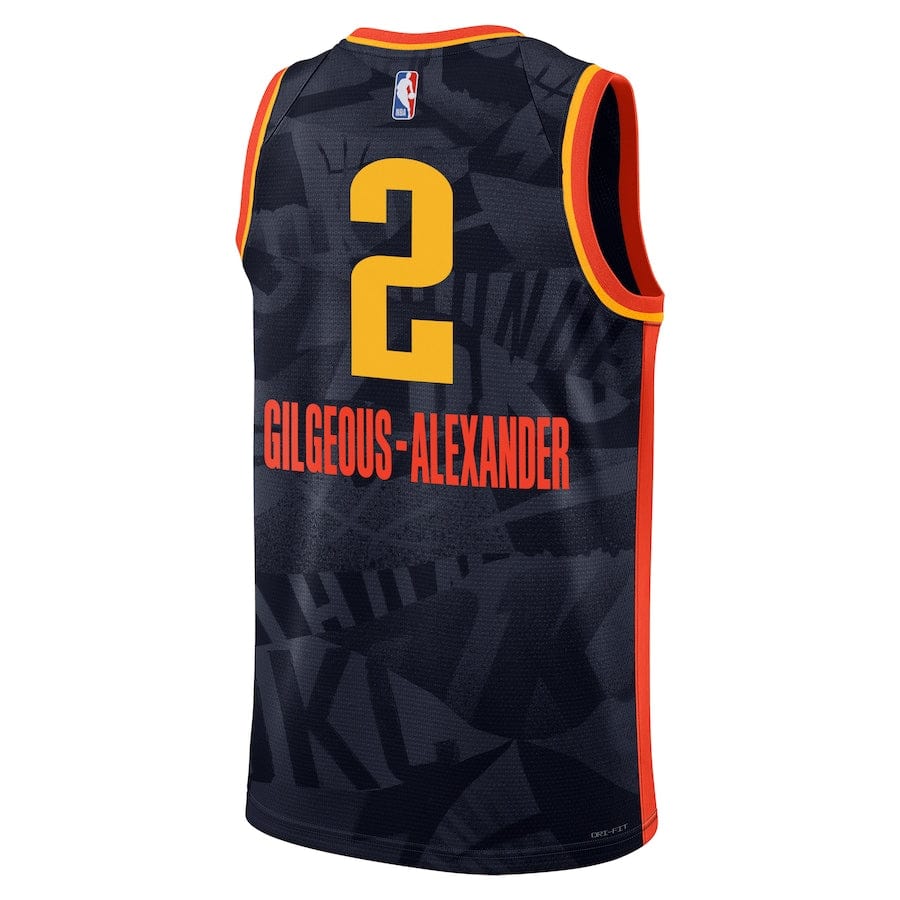 Men's  City Edition Oklahoma City Thunder Shai Gilgeous-Alexander #2 Navy 2023-2024 season Jersey
