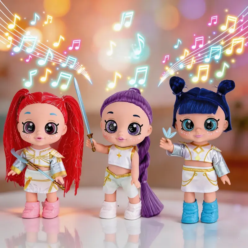 7 Inch Kpop Dolls Rumi Mira Zoey Anime Action Figures, 5D Eyes, 5 Joints, Halloween Gift for Kids & Fans