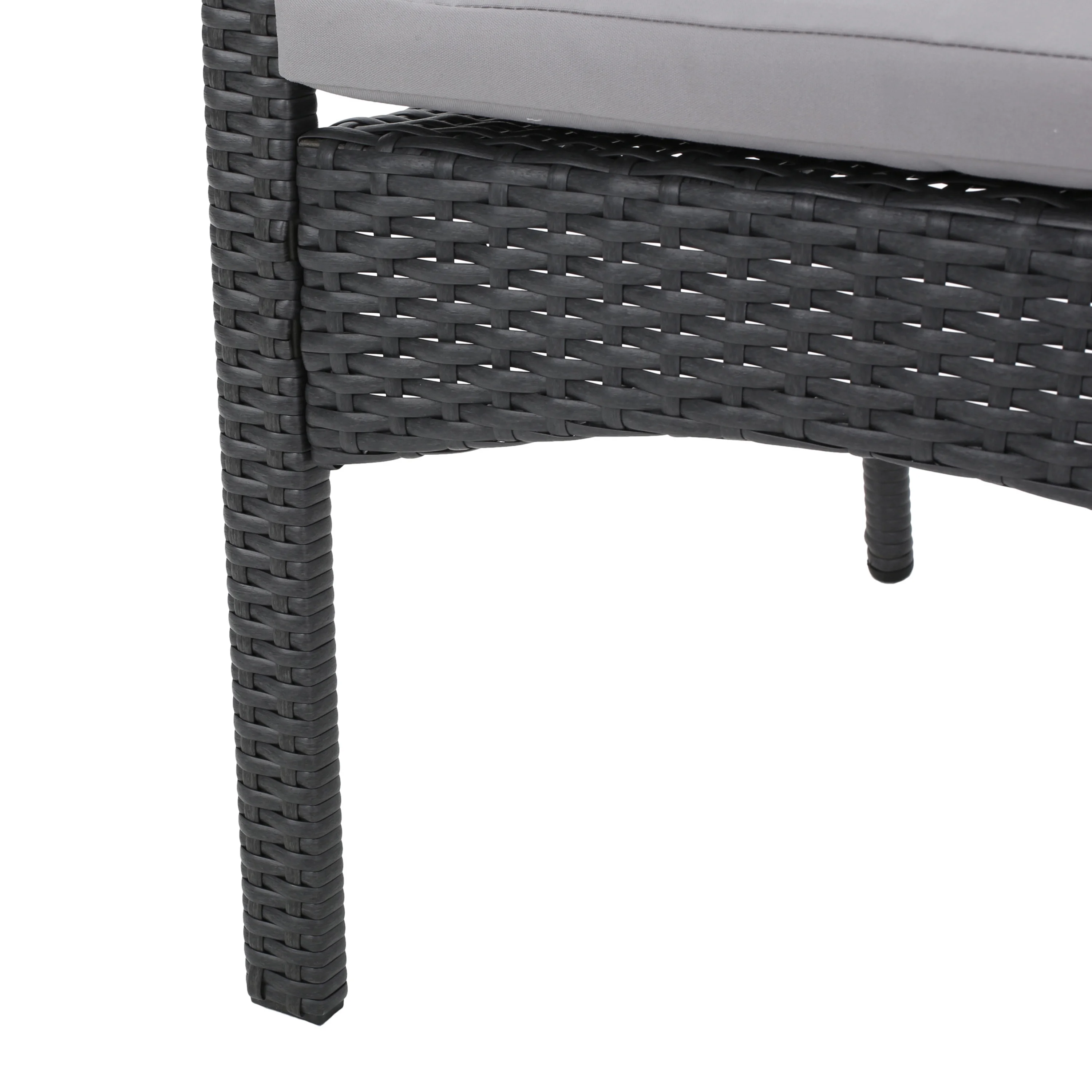 Jabari Outdoor Wood and Wicker Expandable 8 Seater Dining Set, Gray