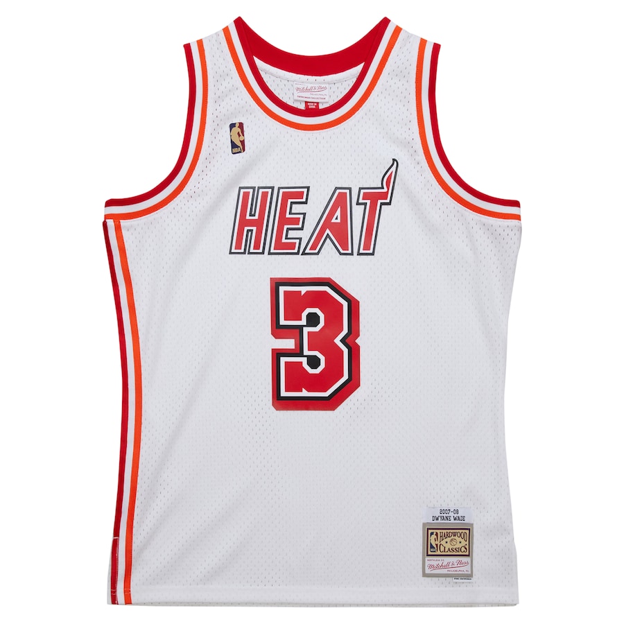 Men's Miami Heat Dwyane Wade Mitchell & Ness White 2007/08 Hardwood Classics Swingman Jersey
