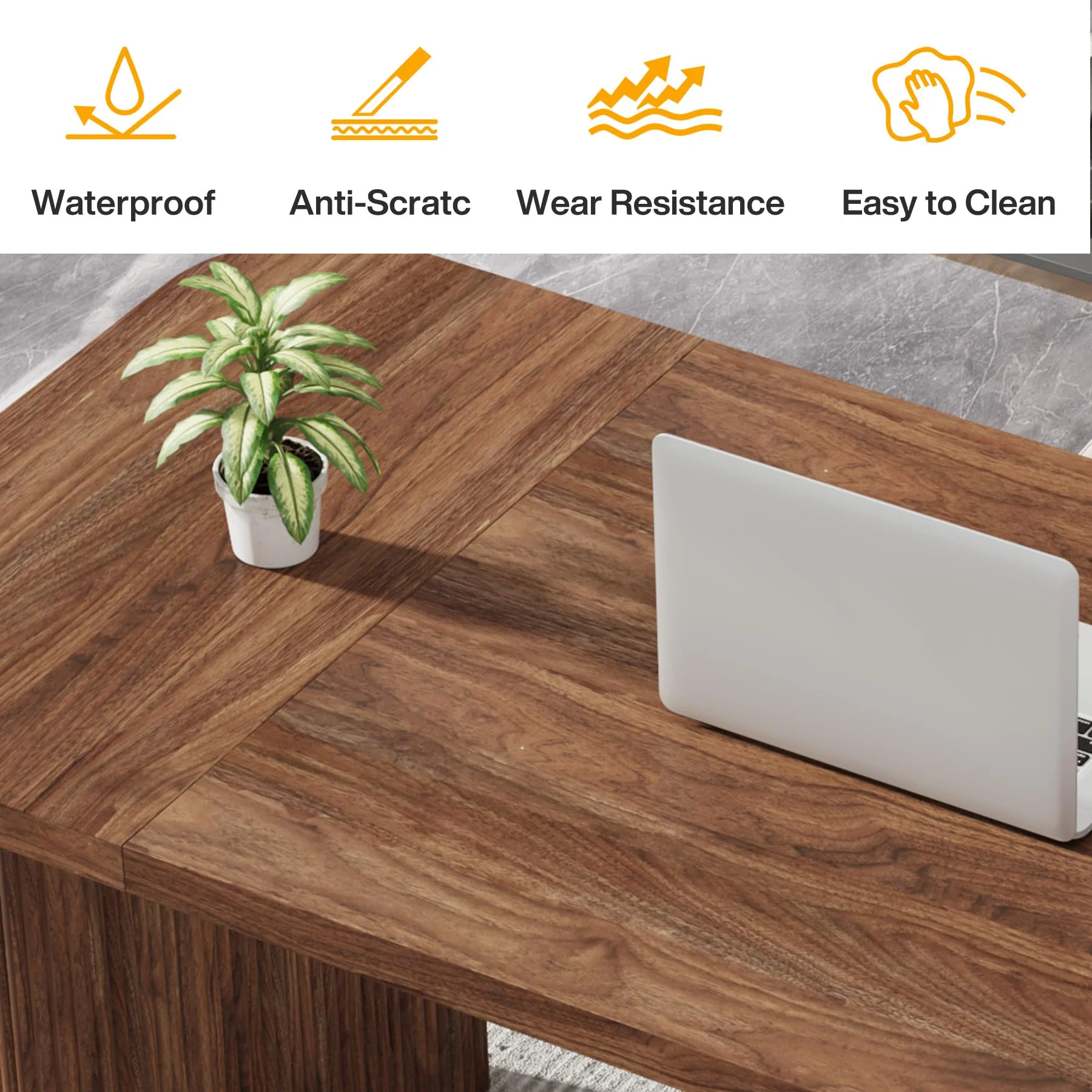 Tribesigns 63'' Computer Desk, Simple Rectangular Writing Table for Home Office Study Room Bedroom